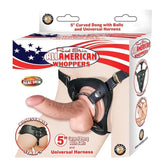Whoppers 5" Curved Dong with Balls and Universal Harness Strap On Sextoys